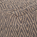 Amuleto - Hand Loomed Cotton Pouf - Dark Gray / Brown