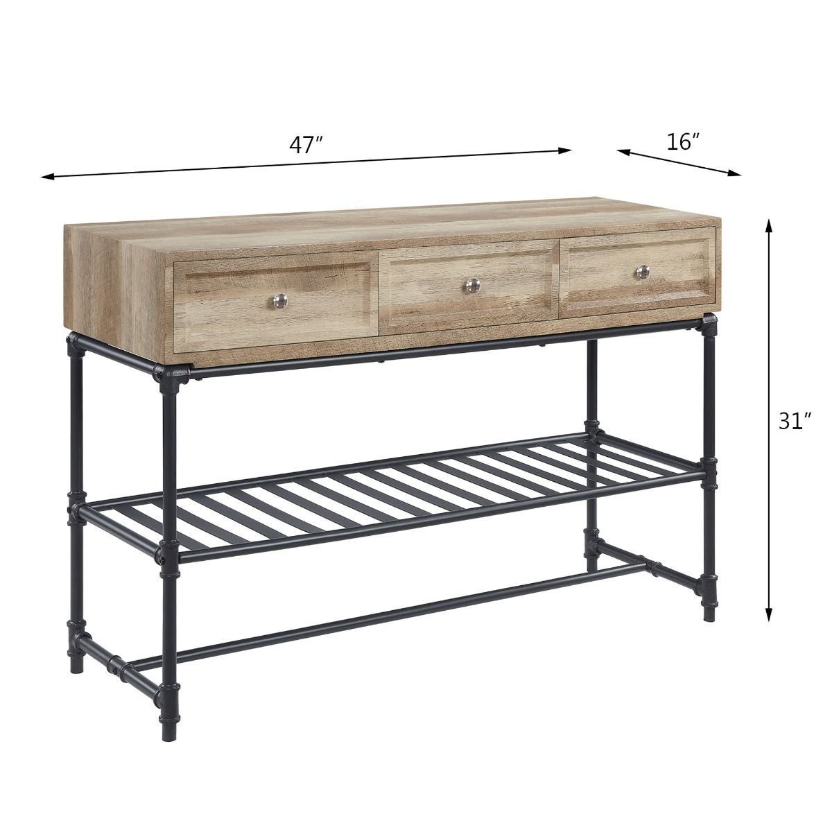 Brantley II - Sofa Table - Oak & Sandy Black, photo 3 of 7