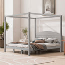 anopy Platform Bed With Headboard And Support Legs