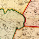 Vintage Map of Chittenden County, Vermont 1857
