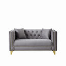 2 Seater Deep Seat Sofa With Button Nailhead, Square Arm by HouseOfZazla