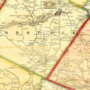 Vintage Map of Windsor County, Vermont 1855