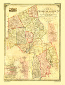 Vintage Map of Bristol County, Massachusetts 1852
