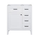 30" Bathroom Vanity without Sink, Cabinet Base Only, Bathroom Cabinet with Drawers, Solid Frame and MDF Board, White