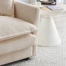 Chenille Two-Seater Sofa with 1 Footrest, 2 Seater L-Shaped Sectional with Ottoman by HouseOfZazla