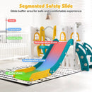 7-in-1 Toddler Swing and Slide Set L-shaped with Ladder and Basketball Hoop by LJGDeals