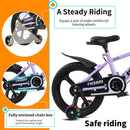 16-18 Inch Kids Bike with Training Wheels and Adjustable Seat