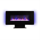 36 Inch Curved Front Electric Fireplace, Freestanding or Wall Mounted Electric Fireplace with Adjustable Flame Color & Remote Control
