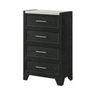 1 Piece 4 Drawers Tall Chest Bedroom Furniture - Black / White by HouseOfZazla