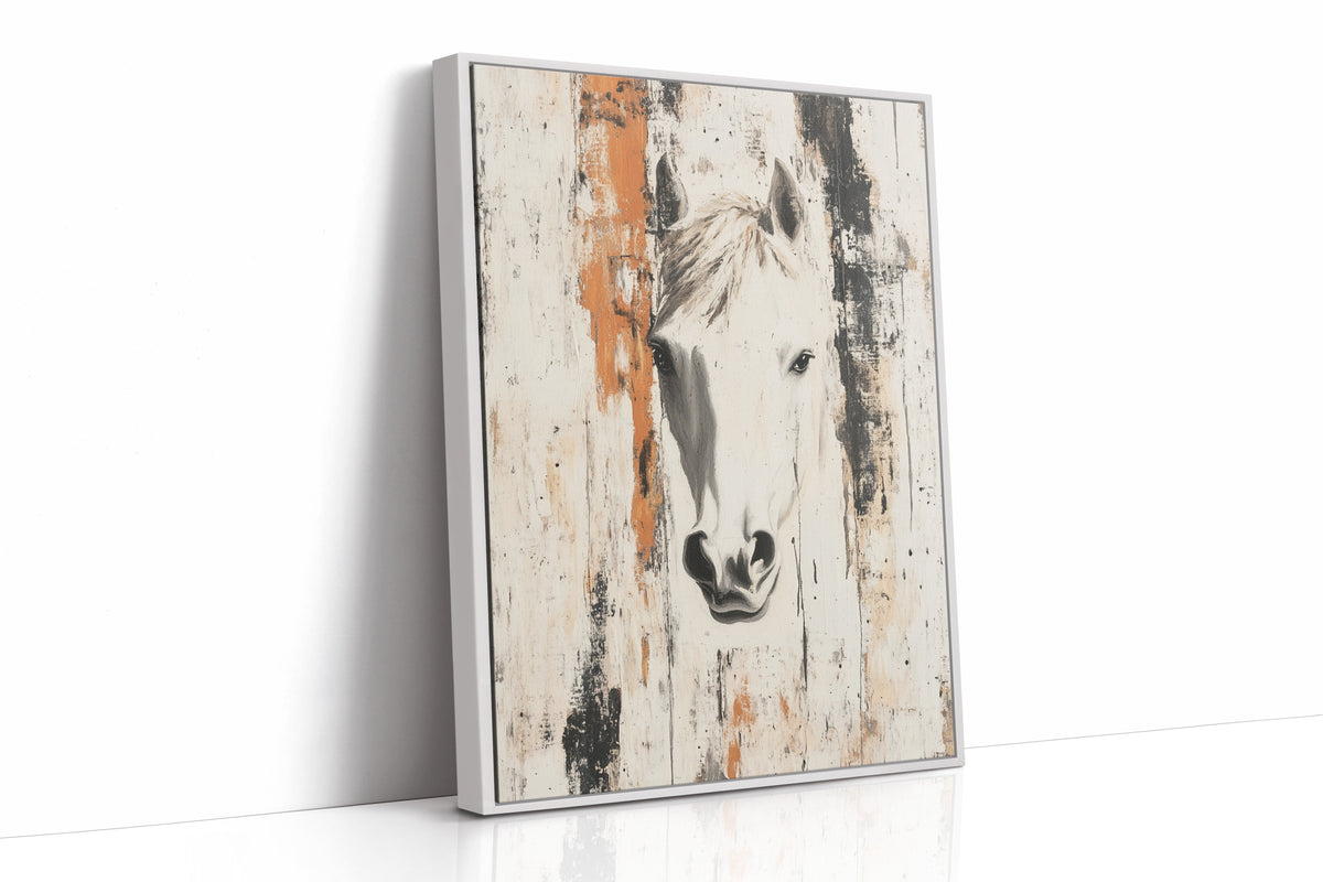 White Horse Against Rustic Planks, photo 17 of 19