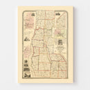 Vintage Map of Cayuga County, New York 1853