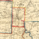 Vintage Map of Cayuga County, New York 1853