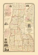 Vintage Map of Cayuga County, New York 1853
