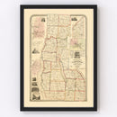 Vintage Map of Cayuga County, New York 1853