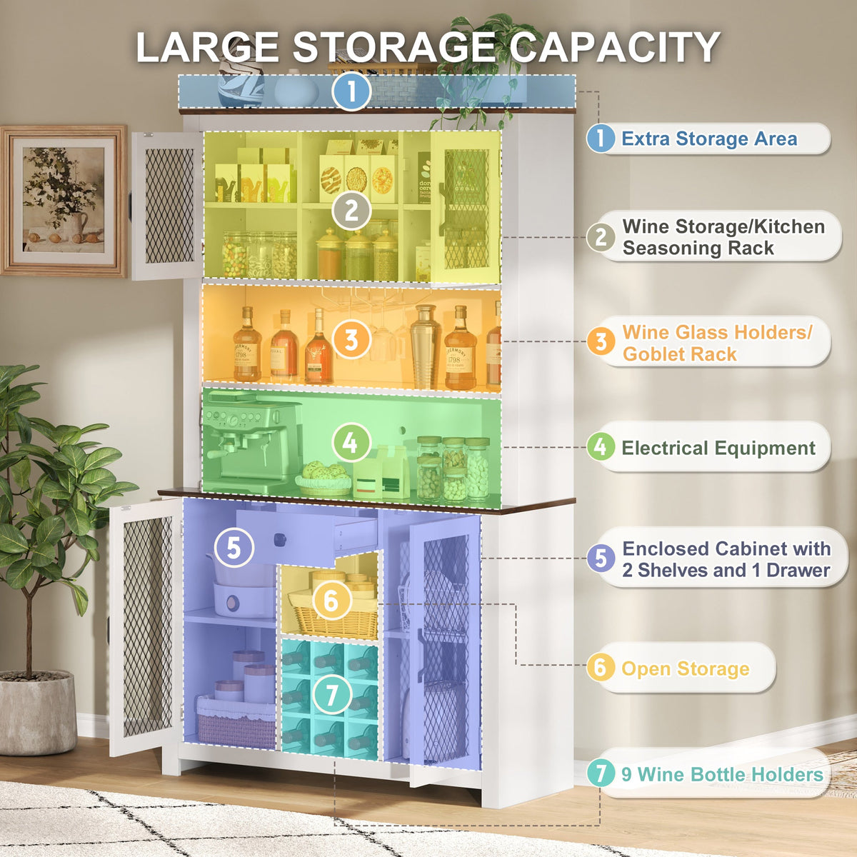 70.9" Kitchen Pantry Storage Cabinet, photo 10 of 10