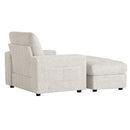 Oversized Chaise Lounge Indoor Rabbit Fur Sofa Bed With Storage Ottoman And Armrests Cup Holders With Deep Seat by HouseOfZazla