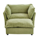 Modern Cozy Upholstered Armchair Sofa With Movable Ottoman by HouseOfZazla