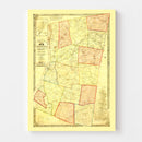 Vintage Map of Columbia County, New York 1851