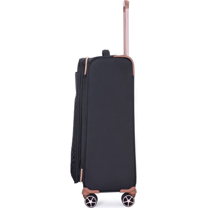 4-Piece Set (16/20/24/28), Softshell Suitcase Spinner Wheels Terylene Luggage Sets Carry On Suitcase Luggage Lightweight Durable Suitcase Black