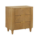 Mid-Century Fluted 3 Drawers Nightstand, Bedside Table with Curved Profile Design and Wide by HouseOfZazla