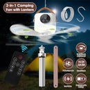 Rechargeable Tent Ceiling Fan with LED Light & Remote