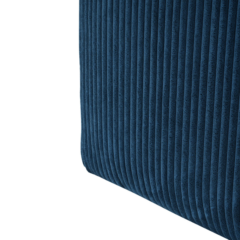 Upholstered Square Ottoman,Navy Blue