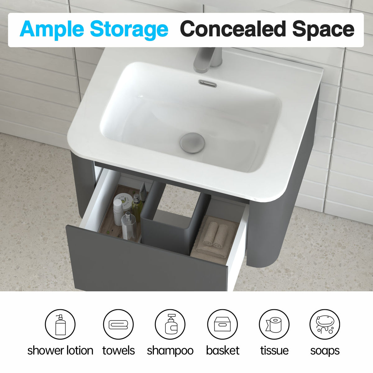 24" Wall-Mounted Bathroom Vanity, photo 10 of 10