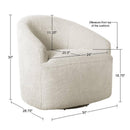 Upholstered 360 Degree Swivel Chair - Cream by HouseOfZazla