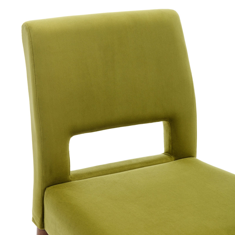 Accent Chairs Set of 2, Velvet Chairs with Solid Woood, Upholstered Dining Chairs for Living Room, Kitchen, Bedroom, Beauty Room,Dining room-Fruit Green