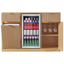 K&K 59" Coffee Bar Cabinet with Fridge Space