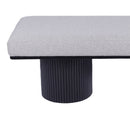 Upholstered Bench With Black Chunky Legs Boucle Contemporary Style Bed-End Bench For Bedroom Living Room - Light Gray by HouseOfZazla