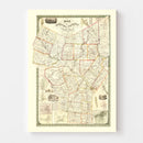 Vintage Map of Oneida County, New York 1852