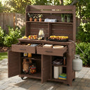 TOPMAX 65"H Large Garden Potting Bench with Storage and Lockable Wheels by HouseOfZazla