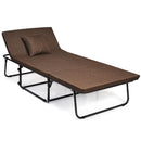 Folding Guest Sleeper Bed w/6 Position Adjustment-Brown by LJGDeals