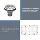 27" L X 18" W Undermount Kitchen Sink With Sink Grid