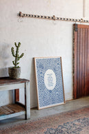 Blue Floral Lantern Quote Print – Slow Down, You’re Doing Fine
