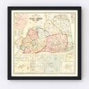 Vintage Map of Queens County, New York 1859