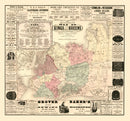 Vintage Map of Kings County, New York 1860