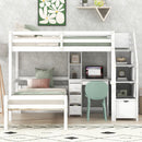 Loft Bed With Stand Alone Bed, Storage Staircase, Desk, Shelves, And Drawers by Unique Piece Furniture