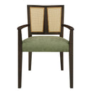 Mid Century Modern Arm Dining Chair Set With Rattan Backrest by HouseOfZazla