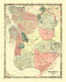 Vintage Map of Kings County, New York 1868
