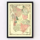 Vintage Map of Kings County, New York 1868