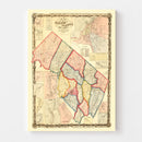 Vintage Map of Bergen County, New Jersey 1861