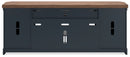 Landocken - XL TV Stand W/Fireplace Option - Brown / Blue