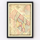 Vintage Map of Bergen County, New Jersey 1861