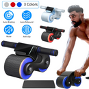 Automatic Rebound Abdominal Wheel Anti-slip AB Roller Wheel with Kneel Pad Phone Holder Home Gym Abdominal Exerciser for Men Women