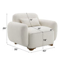 Darius - Boucle Accent Chair With 1 Toss Pillow - Beige by HouseOfZazla