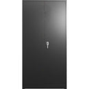71" Black Tool Steel Locking Cabinet with Doors and 4 Shelves