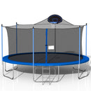 Trampoline For Adults & Kids With Basketball Hoop, Outdoor Trampolines With Ladder And Safety Enclosure Net For Kids And Adults by HouseOfZazla