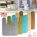 U Shaped Bathroom Rugs Contour Non-slip Toilet Mat Absorbent Cozy Velvet Floor Mat 23.62 x 19.69in